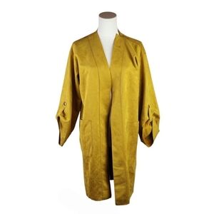 LOLA Mustard Yellow Faux Suede Kimono Jacket Made in Italy Size Small